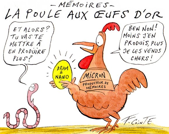 Dessin: Micron, plus riche que jamais, prévient que la pénurie des mémoires va empirer